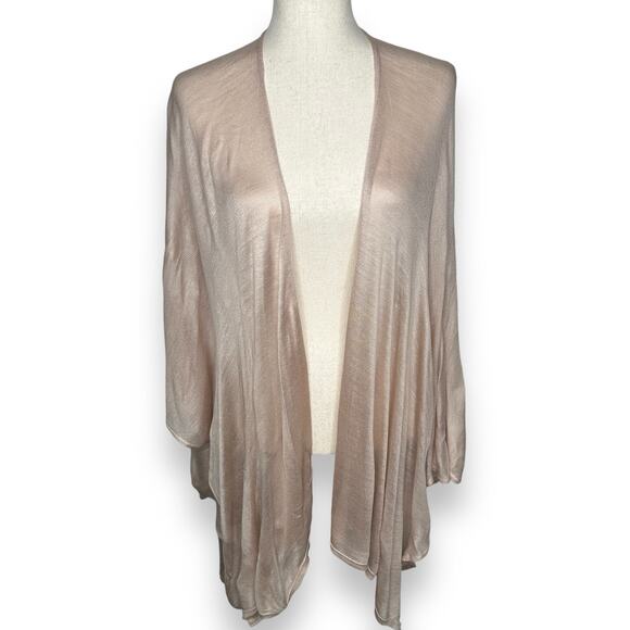 NWT INC International Concepts Knit Kimono Light Pink Blush Open Cardigan Wrap - Picture 2 of 10